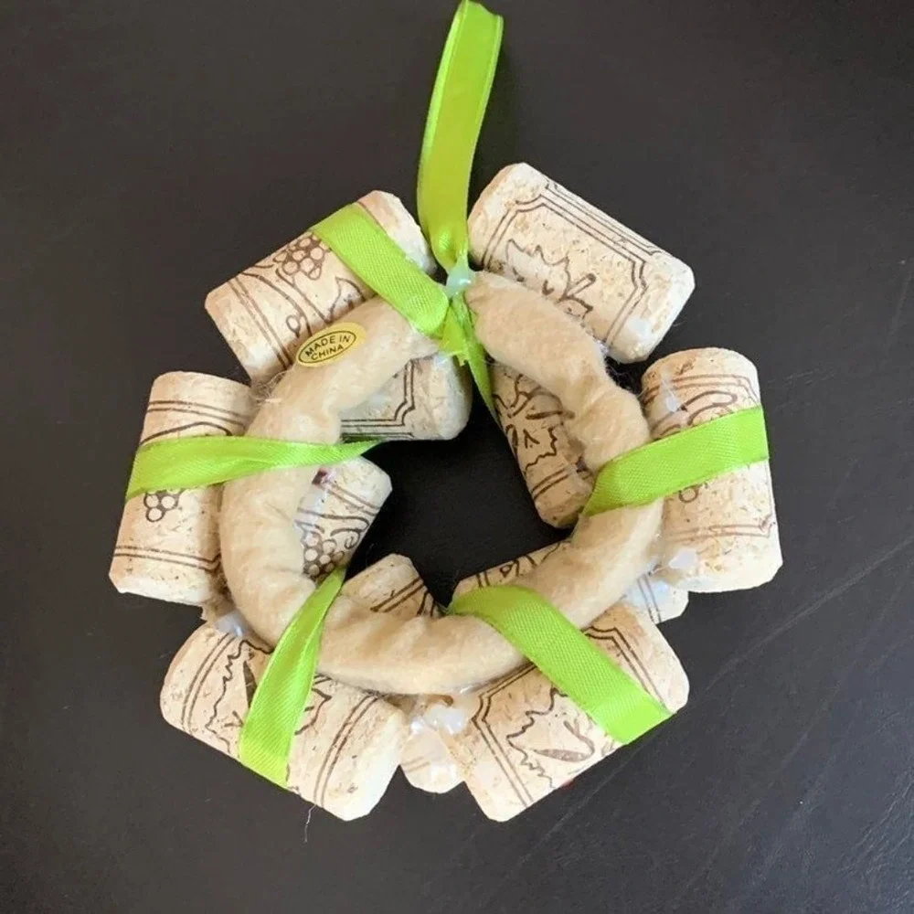 Holiday Christmas Wine Cork Decoration Wreath